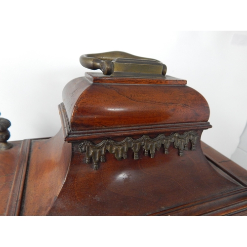 607 - 18th Century George III Bracket Clock with Double Fusee Movement, striking on a bell. The brass face... 