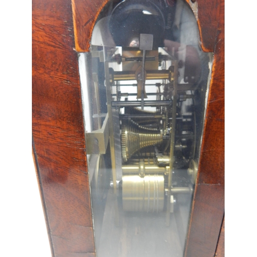 607 - 18th Century George III Bracket Clock with Double Fusee Movement, striking on a bell. The brass face... 