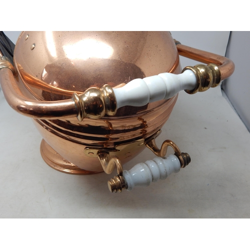 620 - Large Copper Coal Scuttle with Inner Liner.