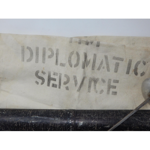 623 - A Mixed Lot Including H.M Military Diplomatic Service Bags (2) Swagger Stick, binnoculars, Gun Clean... 