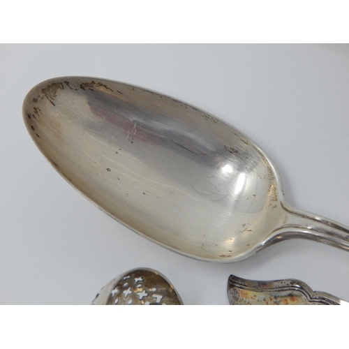 102 - Georgian Silver Sifter Spoon London 1810, Georgian Silver Butter Knife with Mother of Pearl Handle, ... 