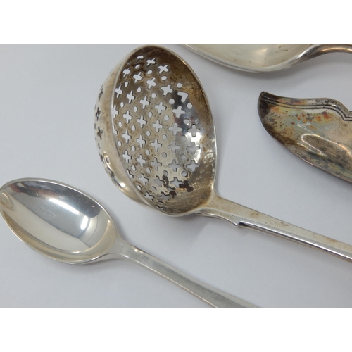 102 - Georgian Silver Sifter Spoon London 1810, Georgian Silver Butter Knife with Mother of Pearl Handle, ... 