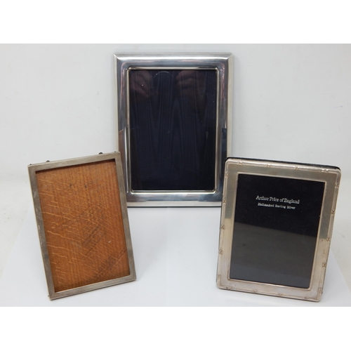 112 - 3 x Silver Photograph Frames: Various Dates & Makers: Largest 21.5cm x 16.5cm