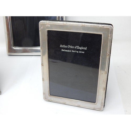 112 - 3 x Silver Photograph Frames: Various Dates & Makers: Largest 21.5cm x 16.5cm