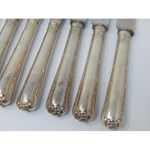 113 - A Set of 10 Silver Handled Dinner Knives Hallmarked London 1936 by Garrard & Co, Regent St London: L... 