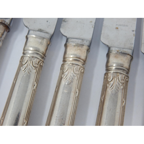 113 - A Set of 10 Silver Handled Dinner Knives Hallmarked London 1936 by Garrard & Co, Regent St London: L... 