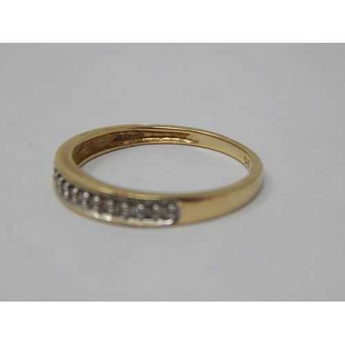 286 - 9ct Yellow Gold Diamond Set Ring: Size O: Gross weight 1.62g