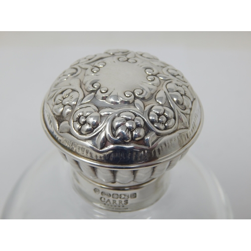 122 - Edwardian Silver Mounted Cut Glass Perfume Bottle & Stopper Hallmarked Birmingham 1904 together with... 