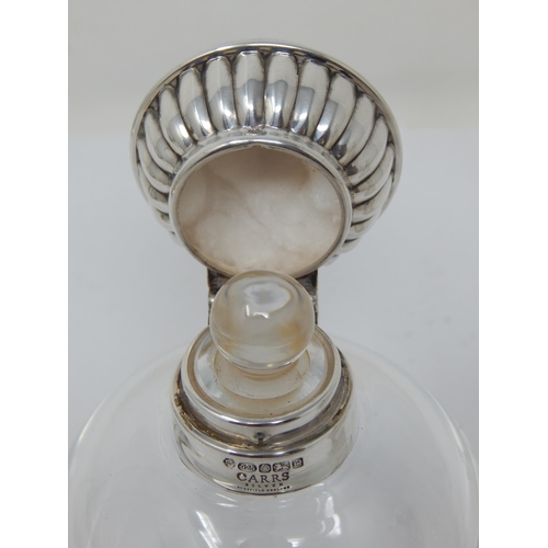 122 - Edwardian Silver Mounted Cut Glass Perfume Bottle & Stopper Hallmarked Birmingham 1904 together with... 