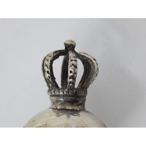 134 - Judaica: Silver Torah Pointer with a Crown Finial: Set with a Turquoise Cabochon: Measuring 15.5cm: ... 