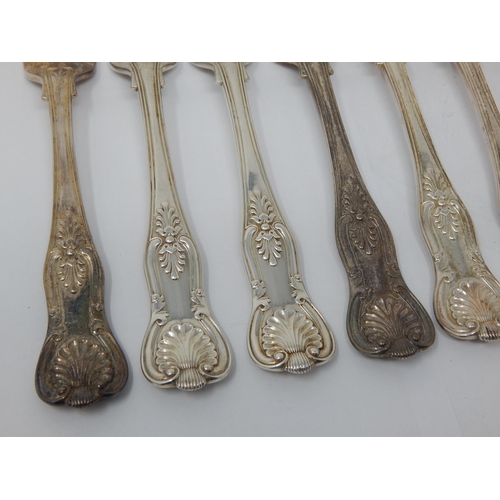 148 - A Set of 8 Georgian Silver Kings Pattern Dinner Forks Hallmarked London 1828 by William Chawner: Len... 