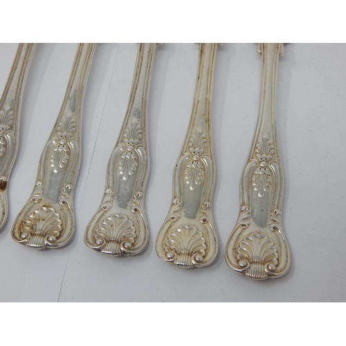 149 - A Set of 6 Georgian Silver Kings Pattern Dessert Forks Hallmarked London 1828 by William Chawner: Le... 