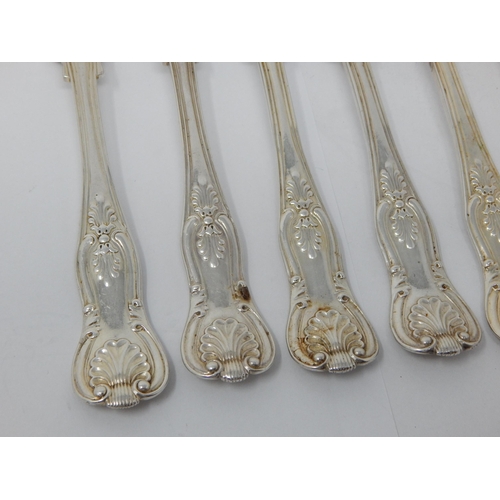 149 - A Set of 6 Georgian Silver Kings Pattern Dessert Forks Hallmarked London 1828 by William Chawner: Le... 