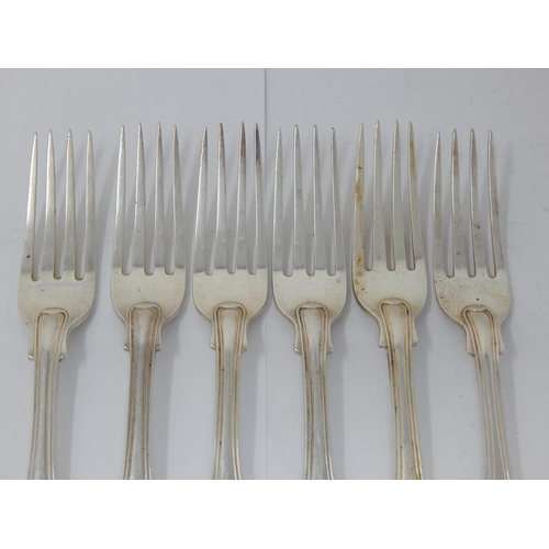 149 - A Set of 6 Georgian Silver Kings Pattern Dessert Forks Hallmarked London 1828 by William Chawner: Le... 