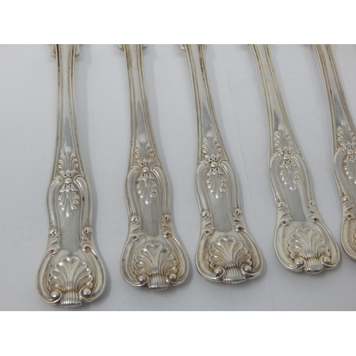 150 - A Set of 6 Georgian Silver Kings Pattern Dessert Forks Hallmarked London 1828 by William Chawner: Le... 