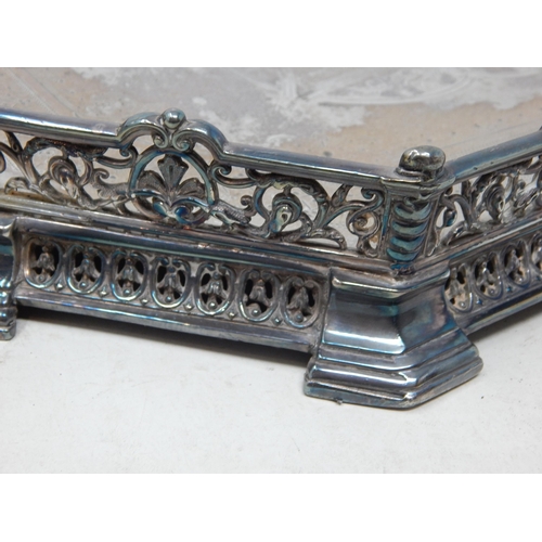 180 - Victorian Gothic Revival Silver Plated Two Handled Tray by Phillip Ashberry: Width 40cm