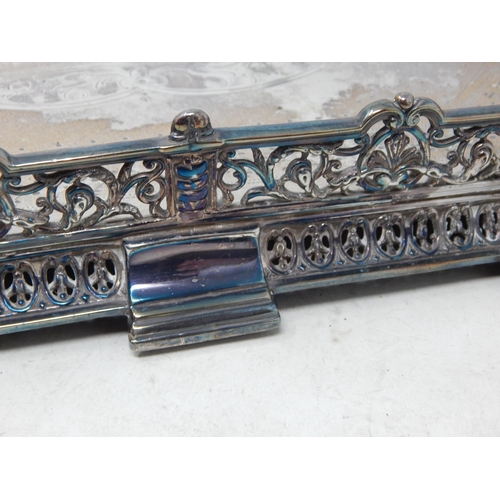 180 - Victorian Gothic Revival Silver Plated Two Handled Tray by Phillip Ashberry: Width 40cm