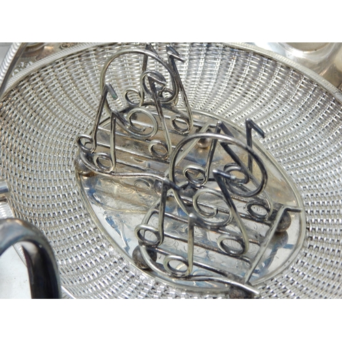 178 - A Large Quantity of Silver Plated Wares to Include a novelty pair of musical note toast racks by Pau... 