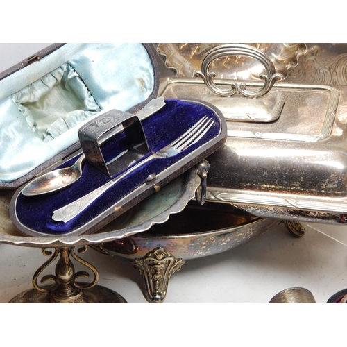 178 - A Large Quantity of Silver Plated Wares to Include a novelty pair of musical note toast racks by Pau... 