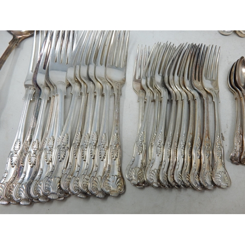 181 - 12 Place Setting of Kings Pattern Silver Plated Cutlery Including:
12 x Dinner Forks
12 X Dinner Kni... 