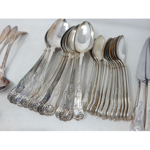 181 - 12 Place Setting of Kings Pattern Silver Plated Cutlery Including:
12 x Dinner Forks
12 X Dinner Kni... 