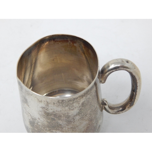 156 - Edwardian Silver Christening Cup: Hallmarked Birmingham 1905 by Sydney & Co: Weight 81g