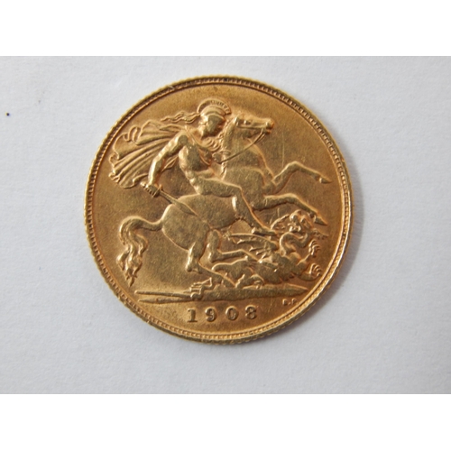 44 - KEVII Half Gold Sovereign 1908