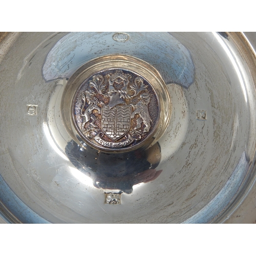 158 - Silver commemorative rose water dish, inscribed in Celtic text with '1000 Years Of English Monarchy,... 