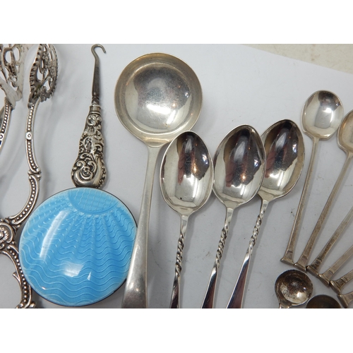 164 - A Quantity of Hallmarked Silver Items Including Spoons, Manicure Items etc: Weighable Silver 202g