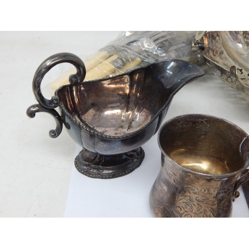 167 - A Quantity of Hallmarked Silver together with some silver plated wares: Weighable silver 182g