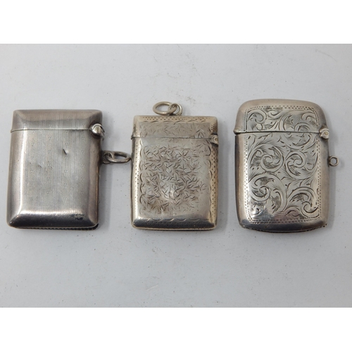 169 - Silver Vesta Cases (3): Hallmarked London 1894, Birmingham 1915 & Birmingham 1924