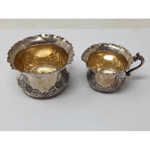 171 - Silver Sugar Bowl & Cream Jug Hallmarked Birmingham 1915 by William Deakin