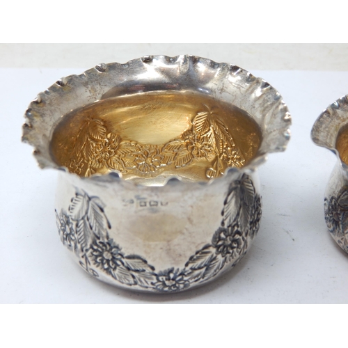 171 - Silver Sugar Bowl & Cream Jug Hallmarked Birmingham 1915 by William Deakin