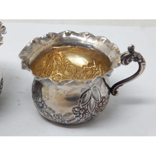 171 - Silver Sugar Bowl & Cream Jug Hallmarked Birmingham 1915 by William Deakin