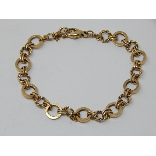 280 - 9ct Yellow Gold Fancy Link Bracelet: Weight 15.71g