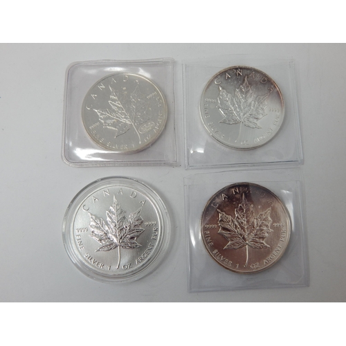 66 - 1oz Fine Silver Canadian Maples: 1990, 2000, 2007, 2011