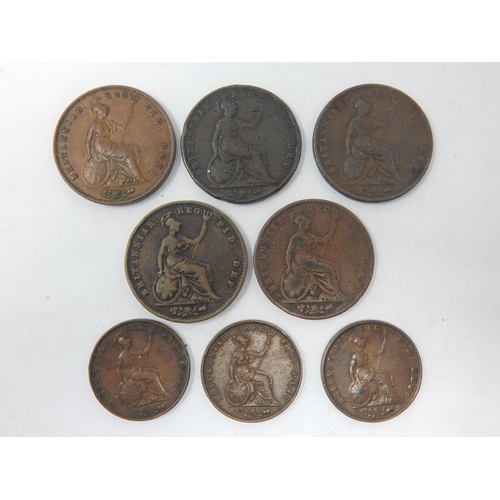 73 - QV Pennies: 1853, 1854, 1855, 1857 & Halfpennies 1853, 1855, 1858