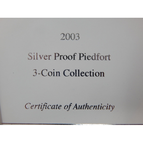 75 - Royal Mint 2003 Silver Proof Piedfort 3 Coin Collection in Case of Issue with COA's