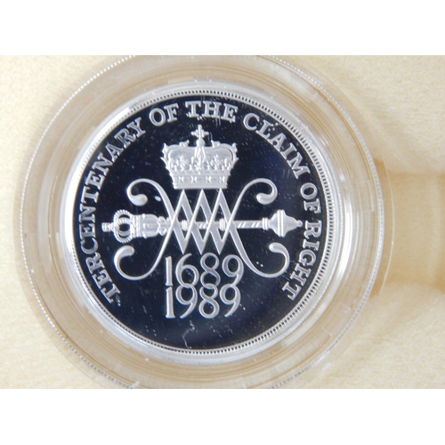 76 - Royal Mint 1989 £2 Silver Proof Piedfort Two Coin Collection: Claim of Rights & Bill of Rights in Ca... 