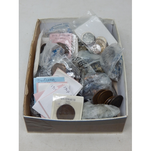 81 - Box containing a large quantity of unsorted coinage, some identified and some in original purchase e... 