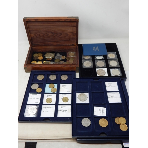 86 - Box containing a quantity of copy coinage together with a quantity of further unsorted coinage (lot)