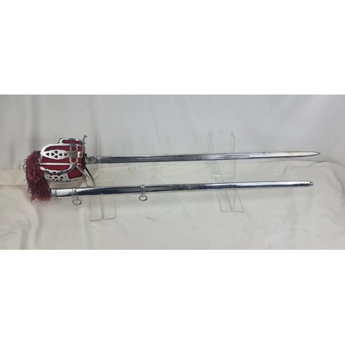 516 - Scottish basket hilted sword and scabbard