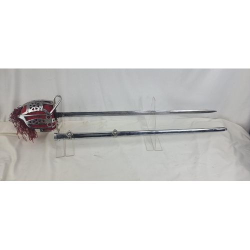 516 - Scottish basket hilted sword and scabbard