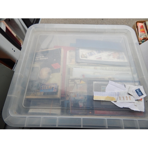 90A - Huge Quantity of Unsorted Stamp Albums in Huge Crate, Tin Trunk & two further crates: Sorting will r... 