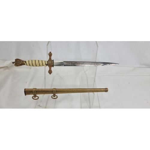 519 - Kriegsmarine officers dress dagger with hammered scabbard.