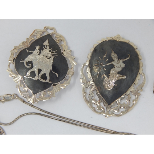 161 - A Large Collection of Thai Sterling Silver Jewellery Including Brooches, Earrings, Necklaces, Bracel... 