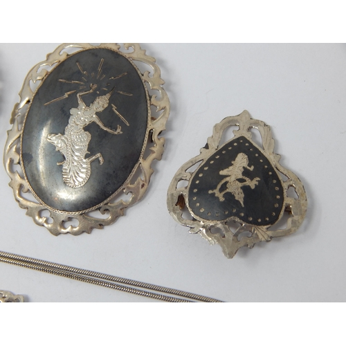 161 - A Large Collection of Thai Sterling Silver Jewellery Including Brooches, Earrings, Necklaces, Bracel... 