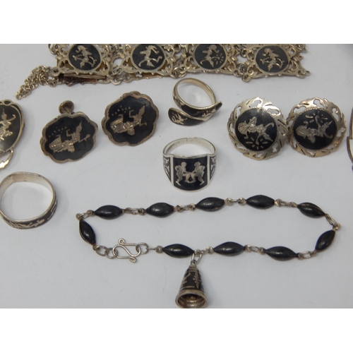 161 - A Large Collection of Thai Sterling Silver Jewellery Including Brooches, Earrings, Necklaces, Bracel... 