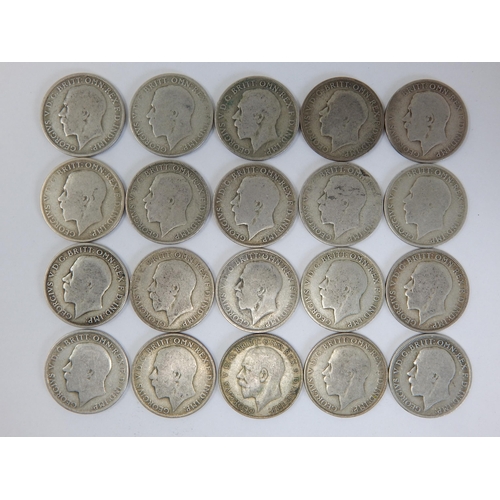 74 - A parcel of twenty 1920-1922 Silver Florins: generally good, some better: Gross weight 218.32g