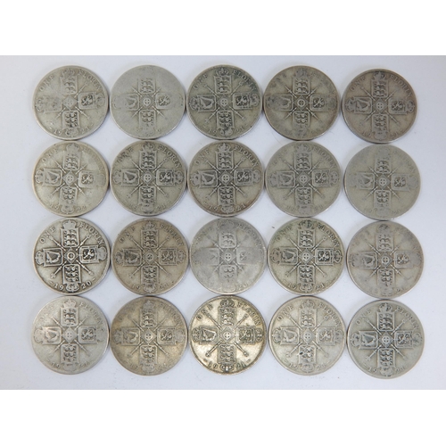 74 - A parcel of twenty 1920-1922 Silver Florins: generally good, some better: Gross weight 218.32g